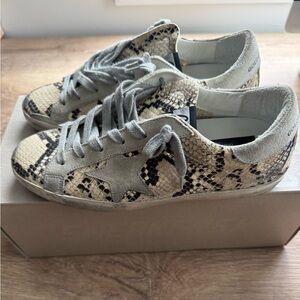 Golden Goose Superstar Sneakers Snakeskin Print Size 37